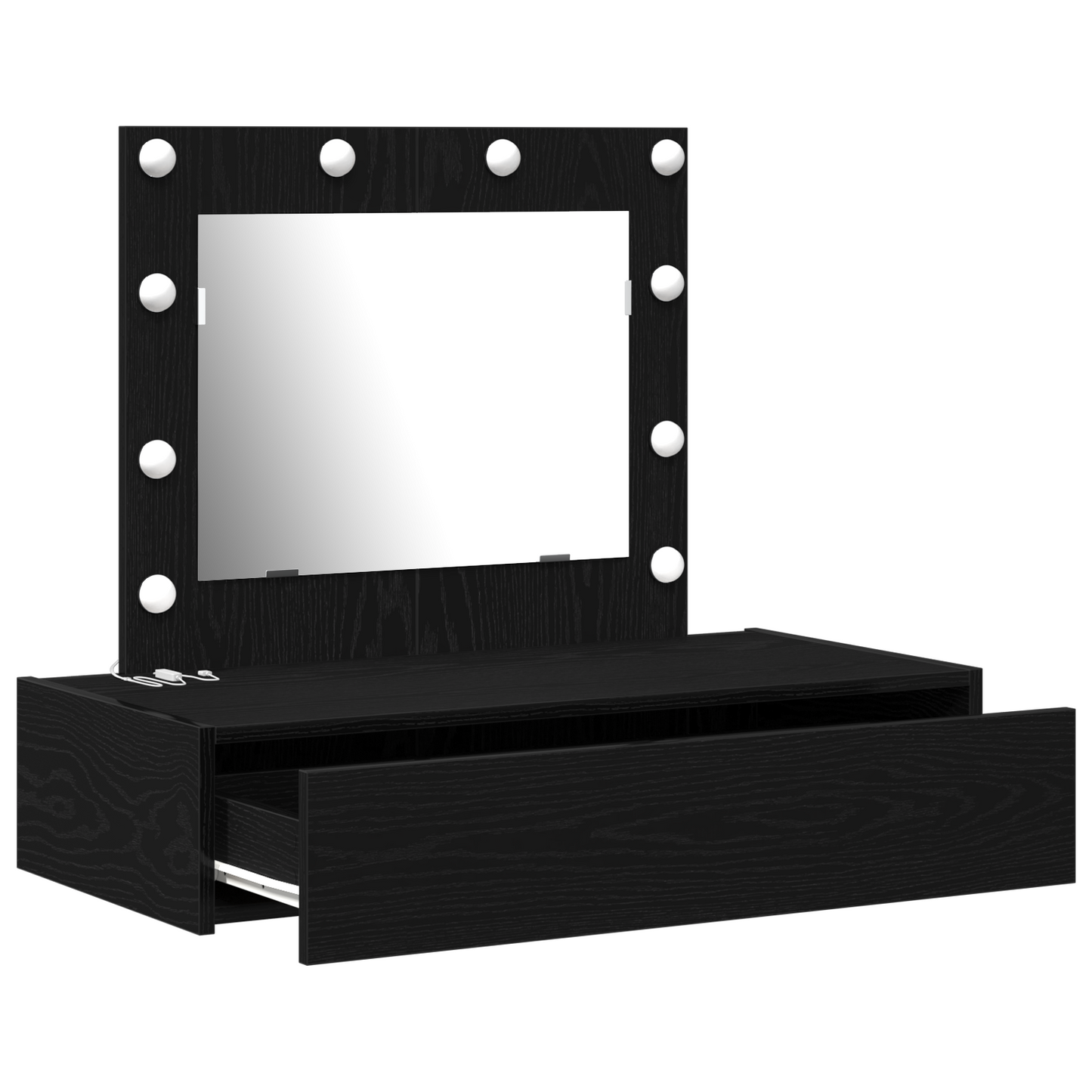 Schminktisch mit Speicher Schwarz 83 x 40 x 70 cm Holzwerkstoff