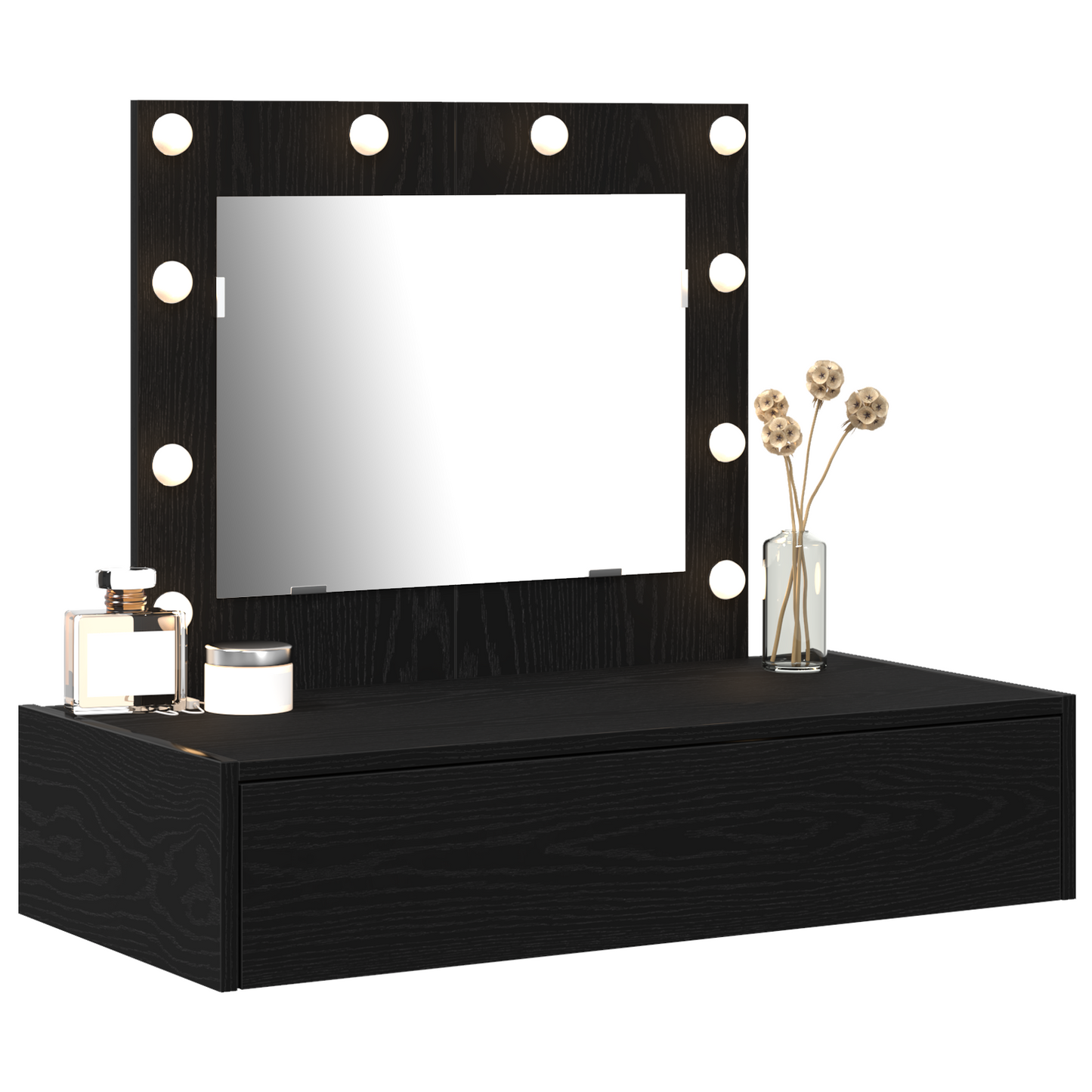 Schminktisch mit Speicher Schwarz 83 x 40 x 70 cm Holzwerkstoff