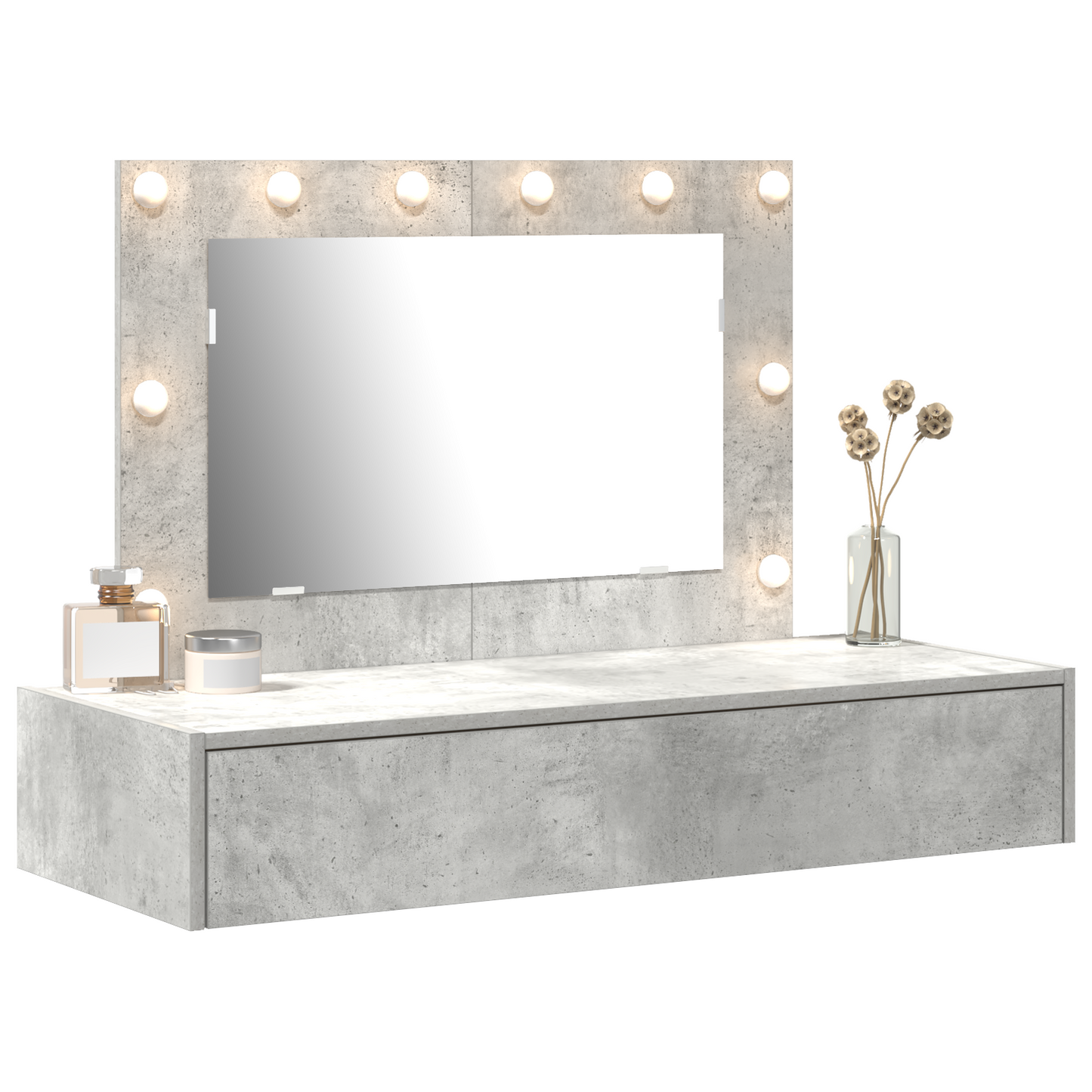 Schminktisch mit Schubladen Grau 100 x 40 x 70 cm Holzwerkstoff