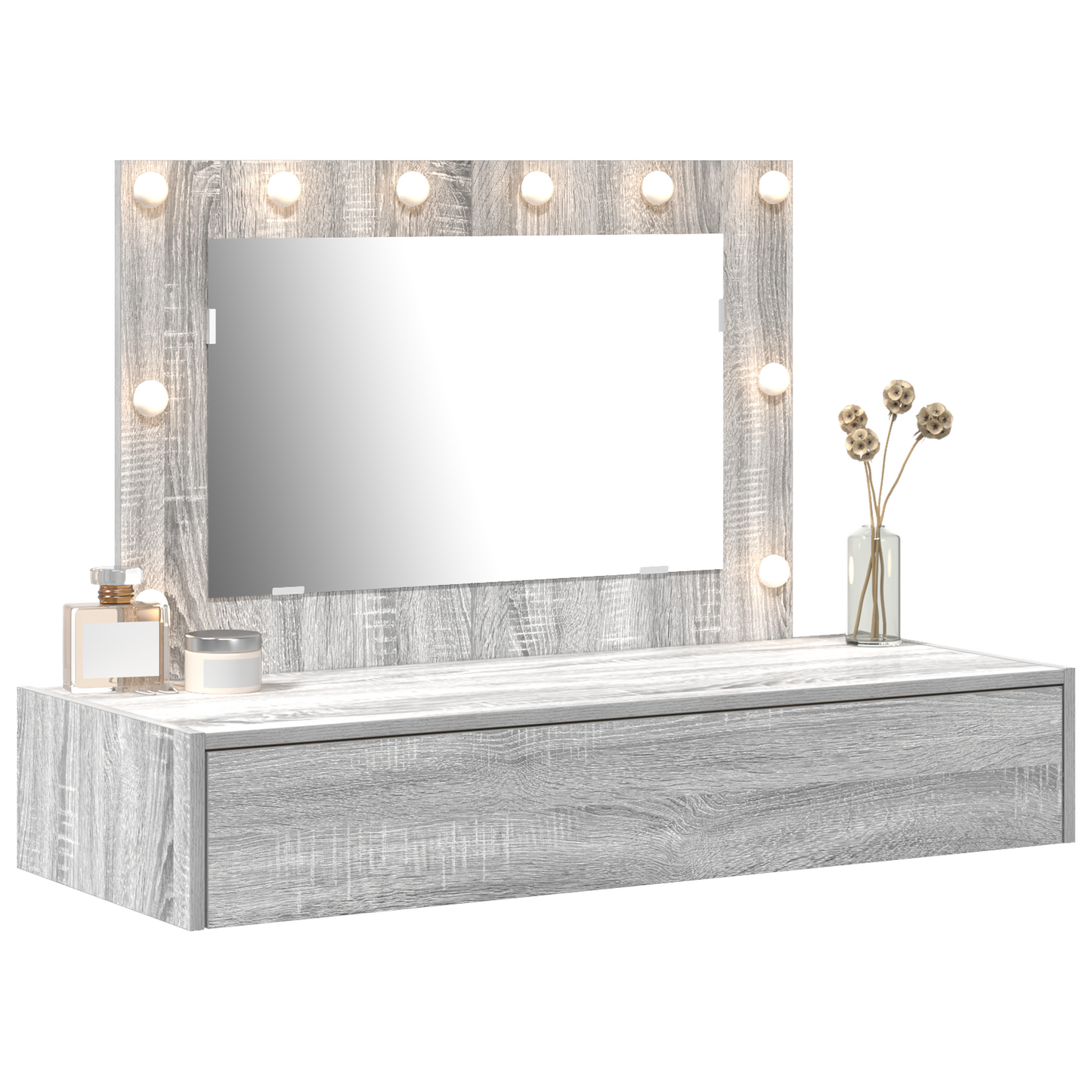 Schminktisch mit Schubladen Grau 100 x 40 x 70 cm Holzwerkstoff