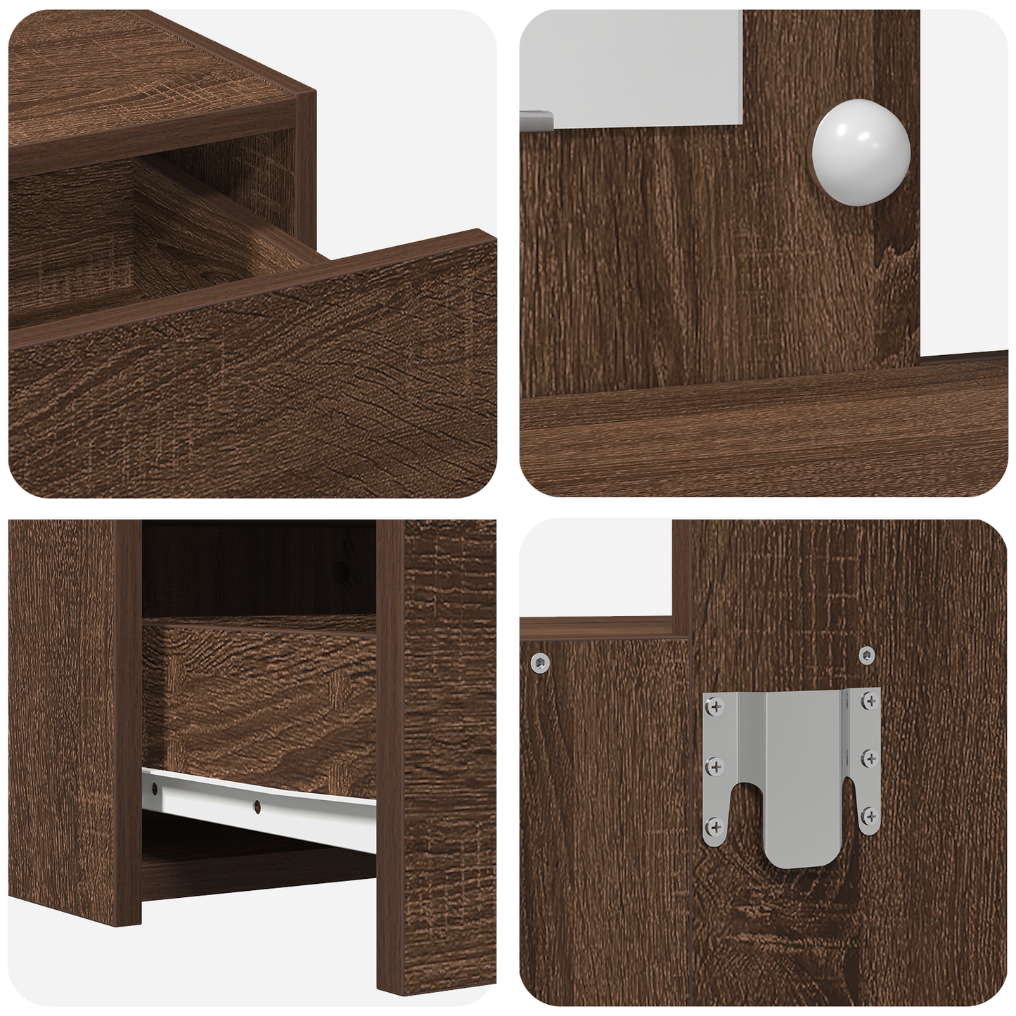 Schminktisch mit Speicher Braun 100 x 40 x 70 cm Holzwerkstoff