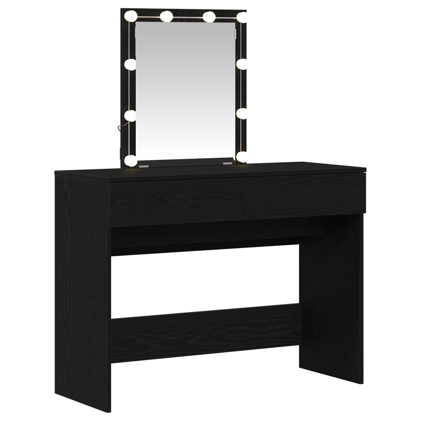 Schminktisch Schwarz Eichen-Optik 100 x 40 x 130 cm