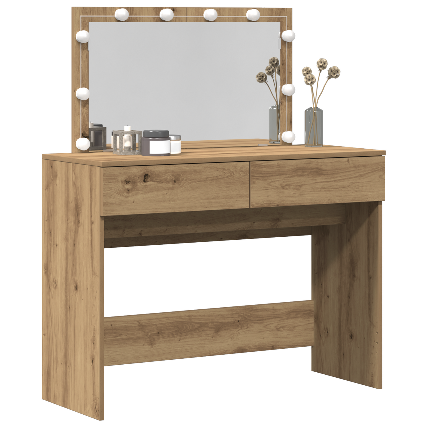 Schminktisch Eiche handwerklich 100 x 40 x 120 cm Holzwerkstoff