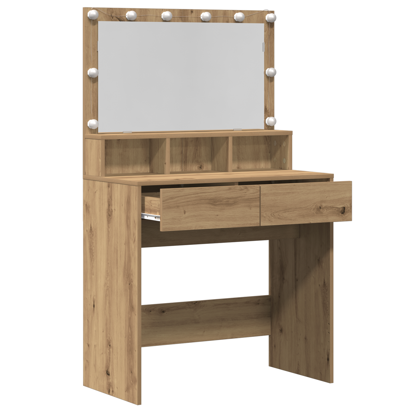 Schminktisch mit Regal Eiche handwerklich 80 x 41 x 134,5 cm