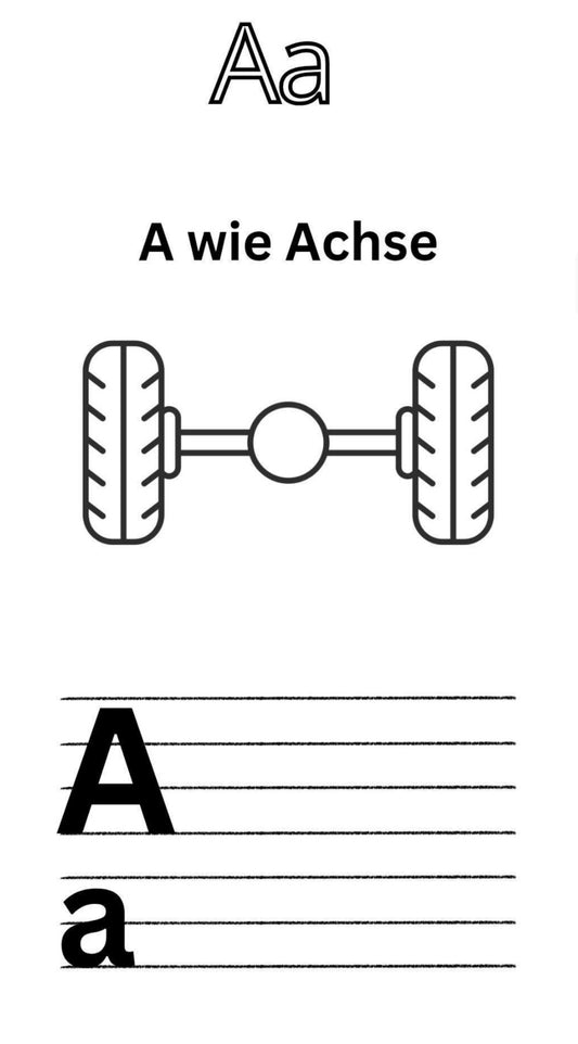 ABC-Auto-Set – Buchstaben lernen mit Fahrzeugteilen | Deutsch | Druckvorlage für Kinder