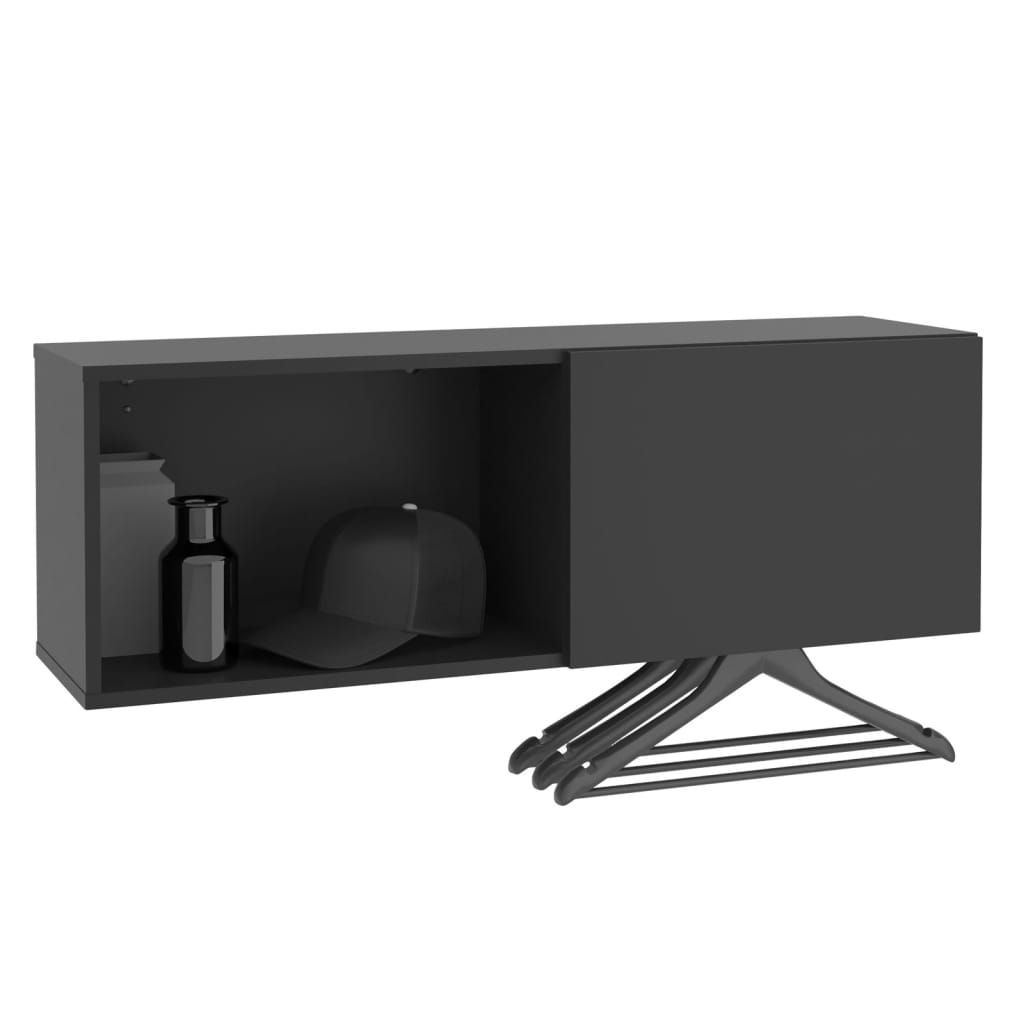 Wandgarderobe mit Ablage 99,1x27,2x33 cm Schwarz