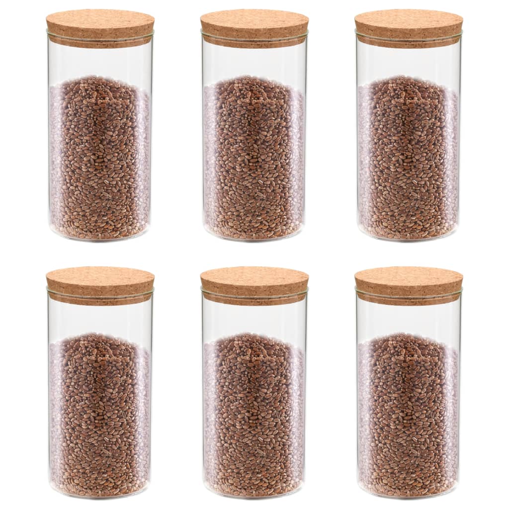 Vorratsgläser mit Korkdeckel 6 Stk. 1100 ml