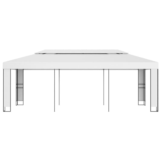 Pavillon mit Doppeldach 3 x 6 m Weiß