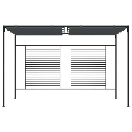 Pavillon mit Ausziehbarem Dach 4x3x2,3 m Anthrazit 180 g/m²