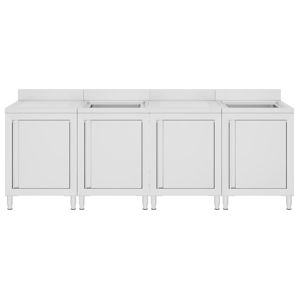 Gastro-Spülenunterschrank 240x60x96 cm Edelstahl