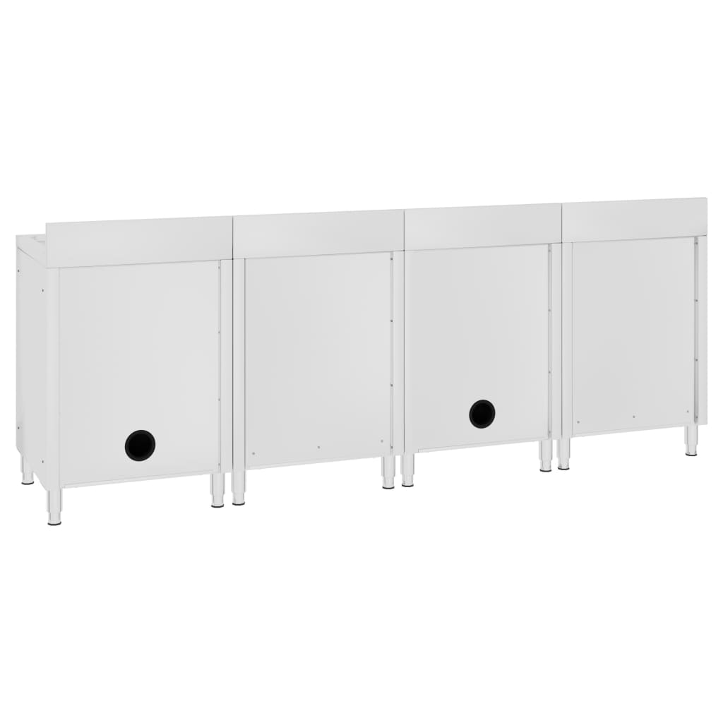 Gastro-Spülenunterschrank 240x60x96 cm Edelstahl