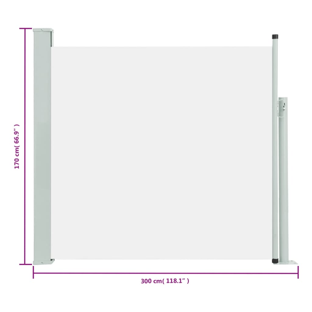 Seitenmarkise Ausziehbar 170x300 cm Creme
