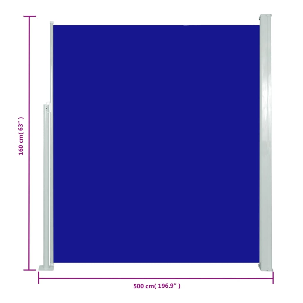 Seitenmarkise Ausziehbar 160x500 cm Blau