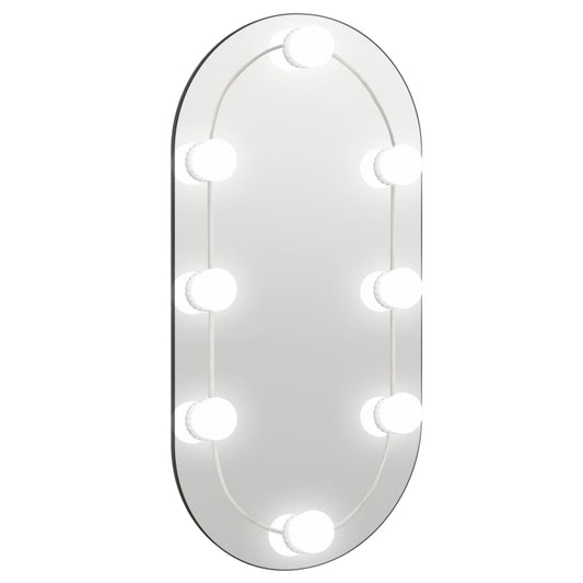 Spiegel mit LED-Leuchten 60x30 cm Glas Oval