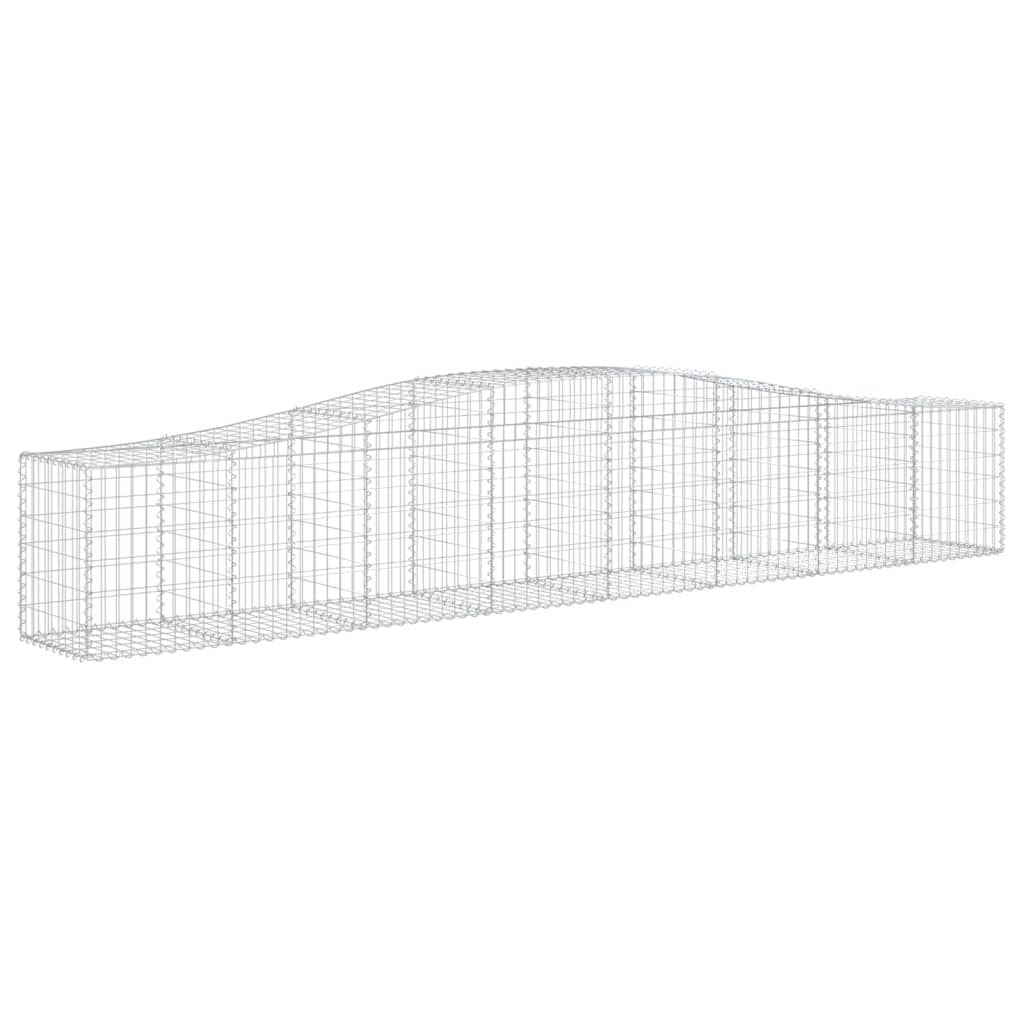 Gabionen mit Hochbogen 7 Stk. 400x50x60/80cm Verzinktes Eisen