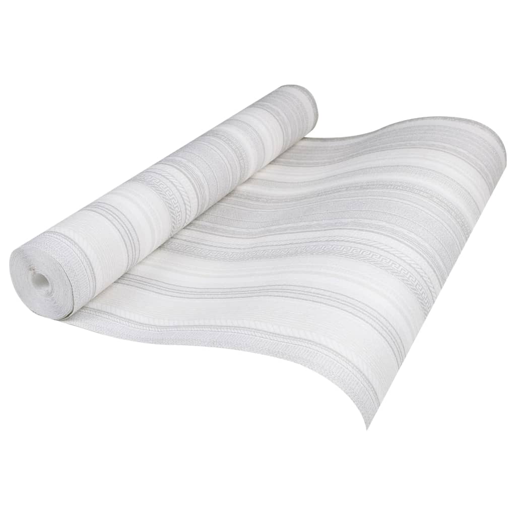 Vliestapete 3D Streifenmuster Grau 10x0,53 m