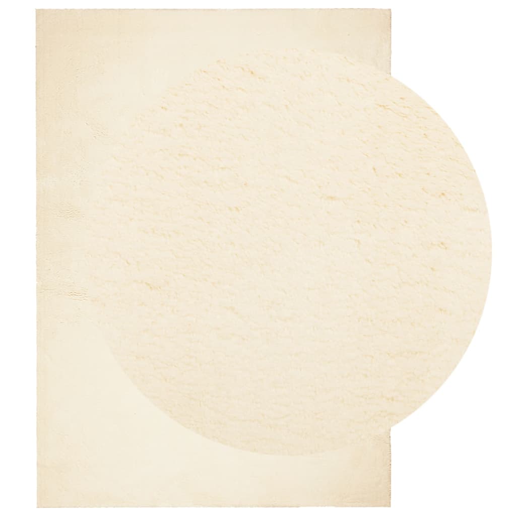 Teppich HUARTE Kurzflor Weich und Waschbar Creme 120x170 cm