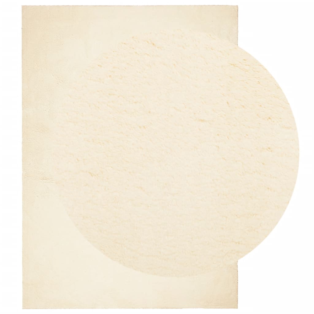 Teppich HUARTE Kurzflor Weich und Waschbar Creme 140x200 cm