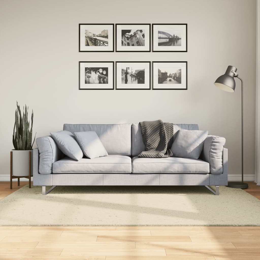 Teppich HUARTE Kurzflor Weich und Waschbar Creme 140x200 cm