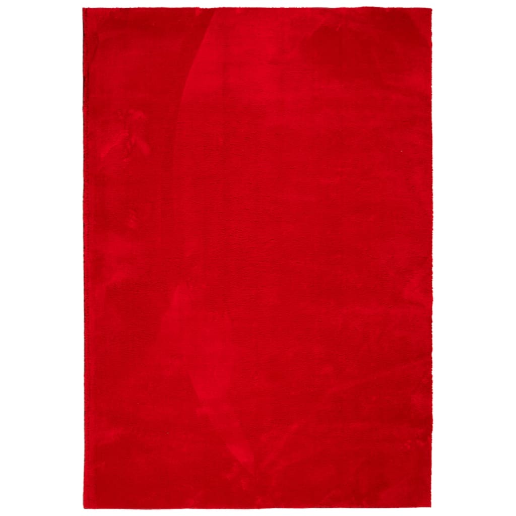 Teppich HUARTE Kurzflor Weich und Waschbar Rot 140x200 cm