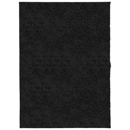 Shaggy-Teppich PAMPLONA Hochflor Modern Schwarz 140x200 cm