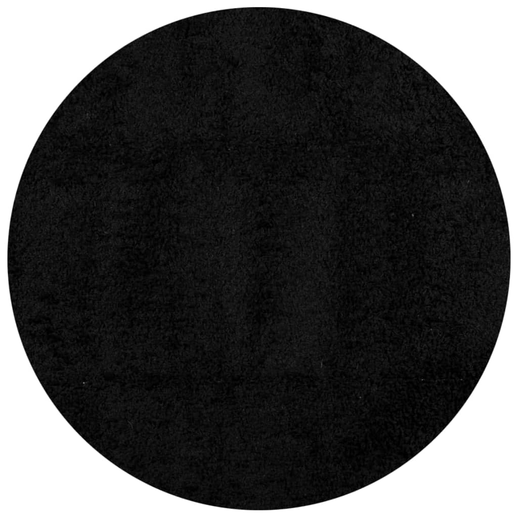 Shaggy-Teppich PAMPLONA Hochflor Modern Schwarz Ø 240 cm