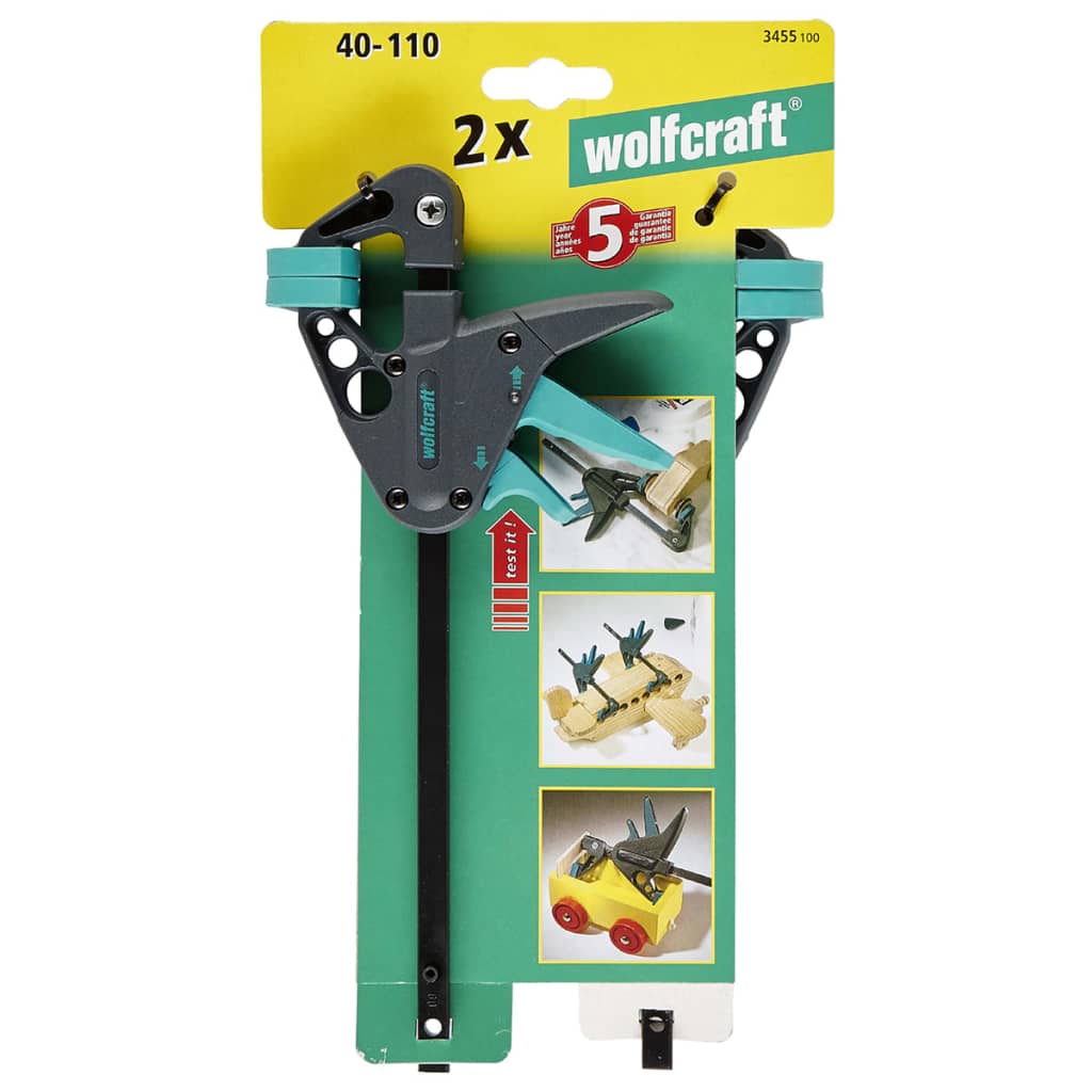 wolfcraft Mini-Einhandzwingen 2 Stk. EHZ 40-110 3455100