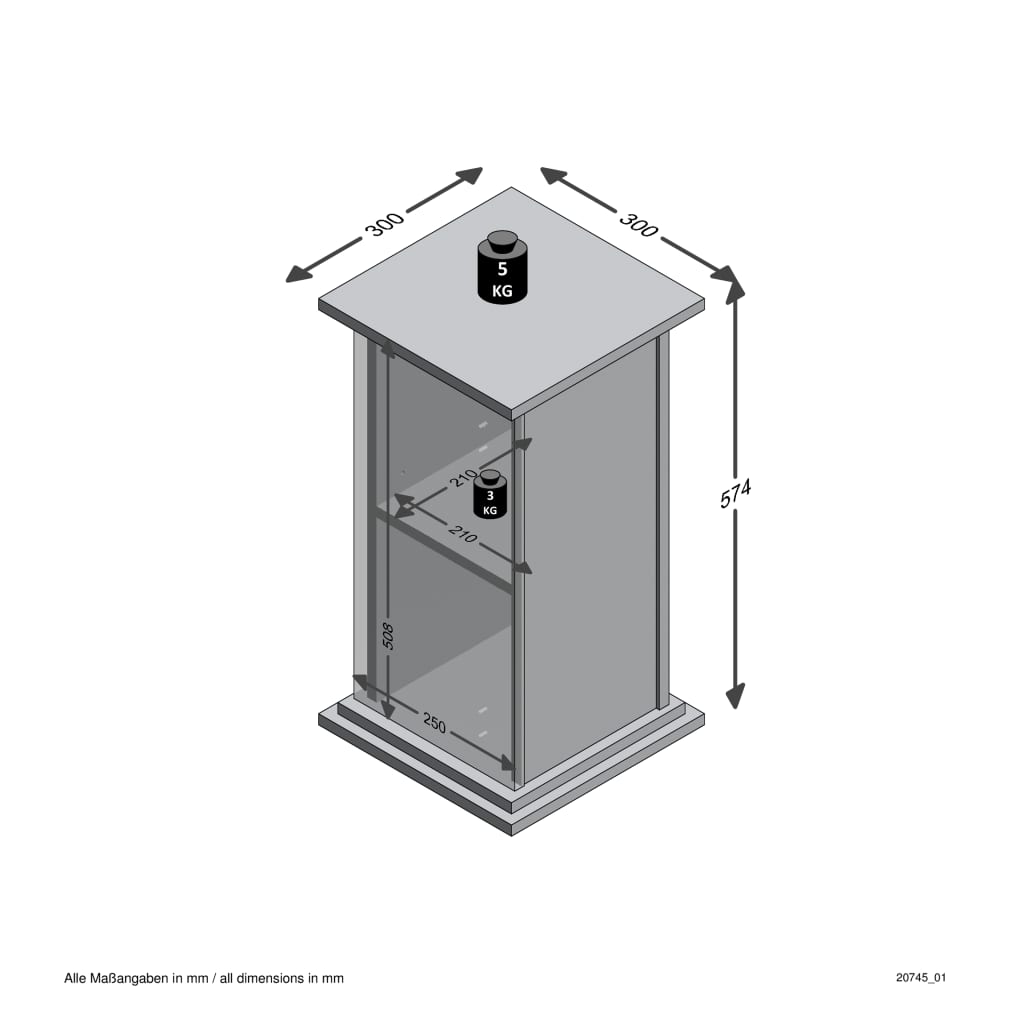 FMD Beistelltisch mit Tür 57,4 cm Antik-Stil Dunkelbraun