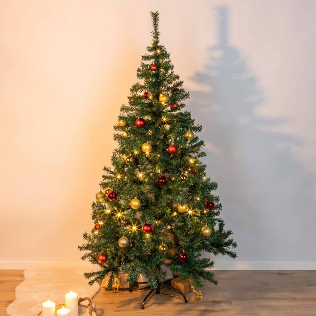 HI Weihnachtsbaum mit Ständer aus Metall Grün 180 cm