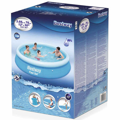 Fast Set Aufblasbarer Swimmingpool Rund 366x76 cm 57273