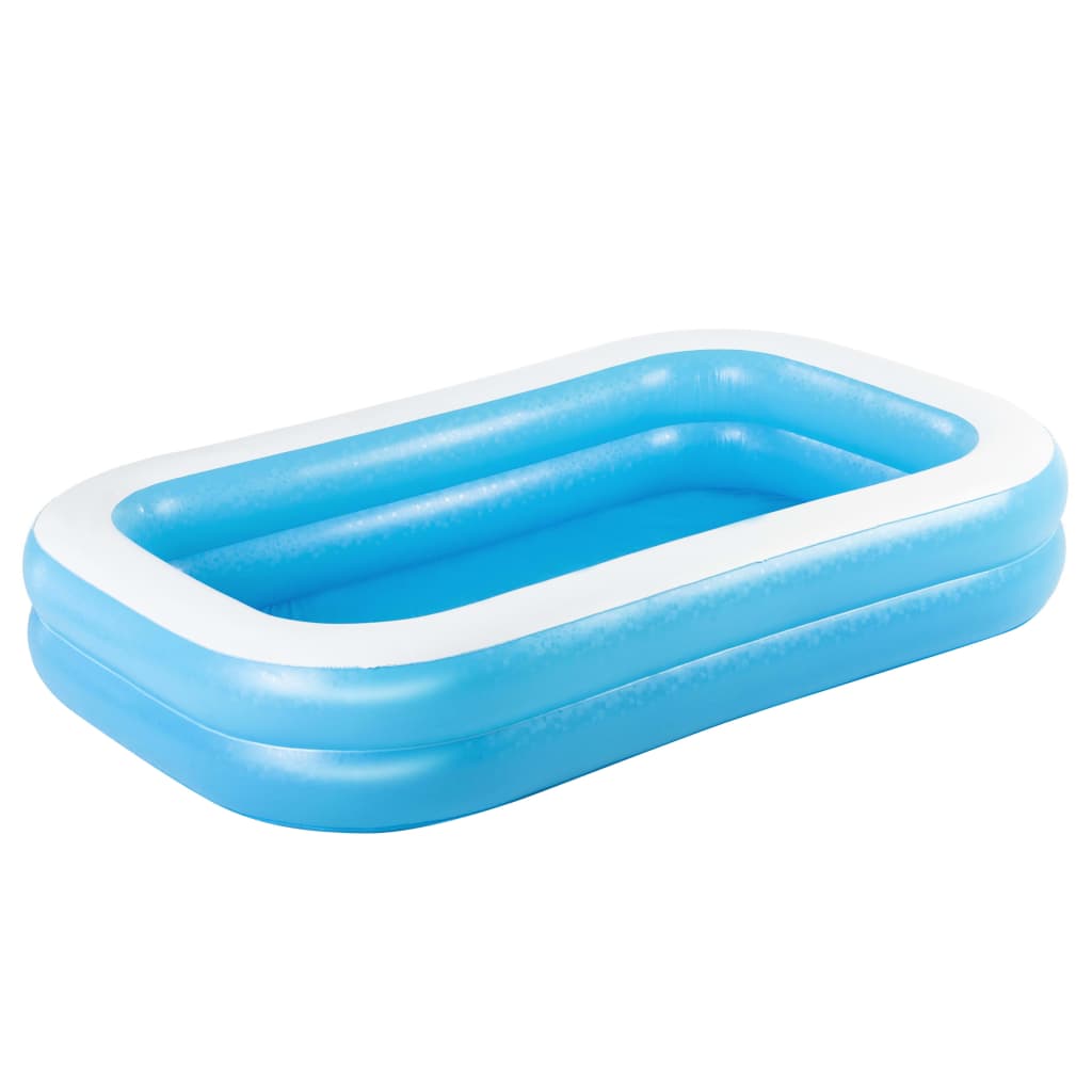 Bestway Aufblasbarer Familienpool Rechteckig 262x175x51 cm Blau Weiß