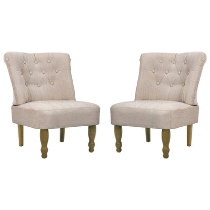 Französische Stühle 2 Stk. Creme Stoff