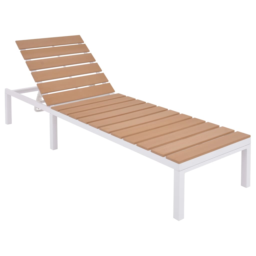 5-tlg. Garten-Lounge-Set mit Auflagen Aluminium und WPC