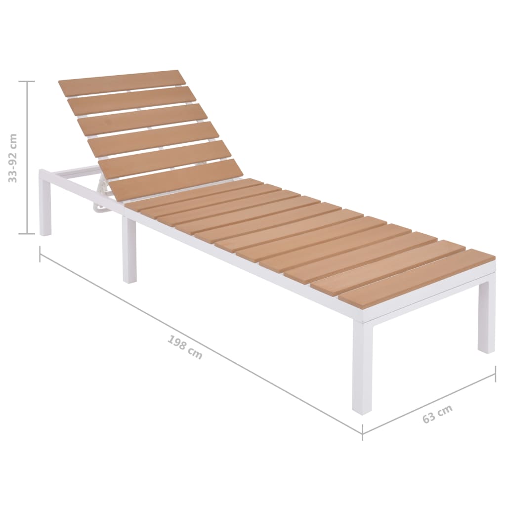 5-tlg. Garten-Lounge-Set mit Auflagen Aluminium und WPC