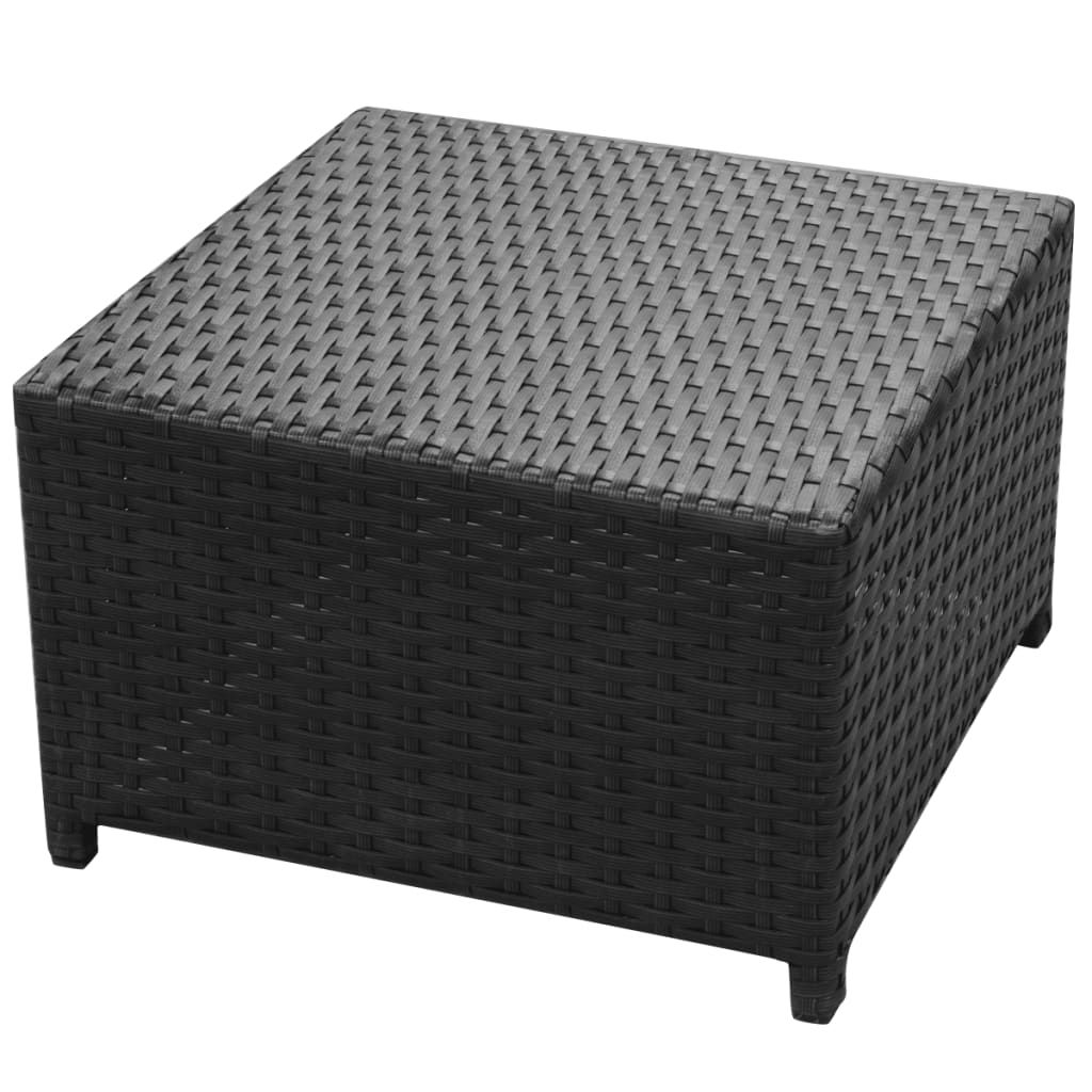 8-tlg. Garten-Lounge-Set mit Kissen Poly Rattan Schwarz