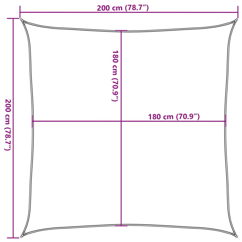 Sonnensegel HDPE Quadratisch 2 x 2 m Beige