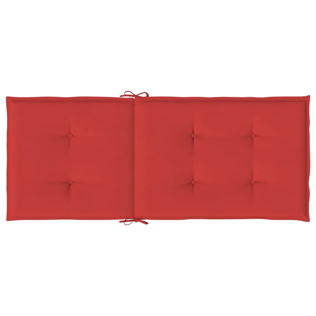 Gartenstuhlauflagen für Hochlehner 2 Stk. Rot 120x50x3 cm Stoff