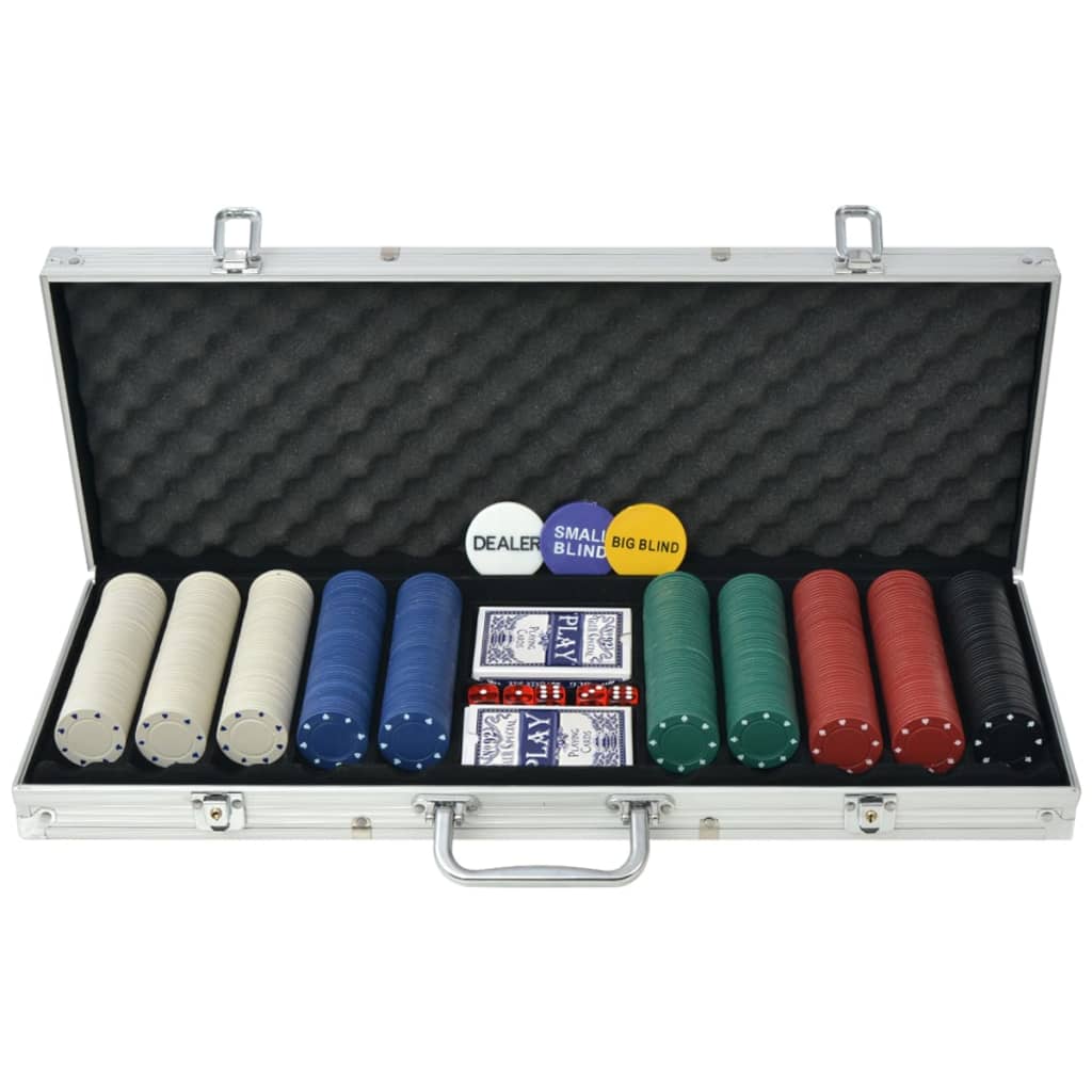 Poker Set mit 500 Chips Aluminium