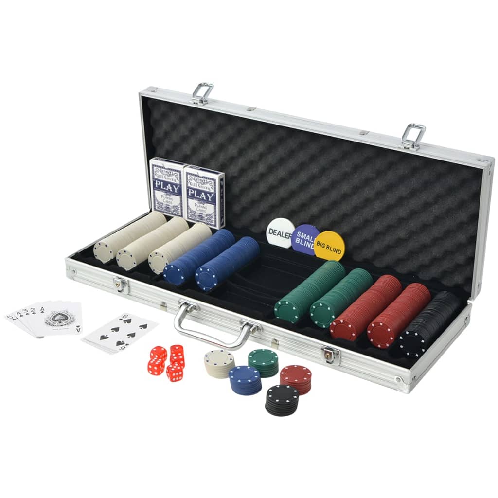 Poker Set mit 500 Chips Aluminium