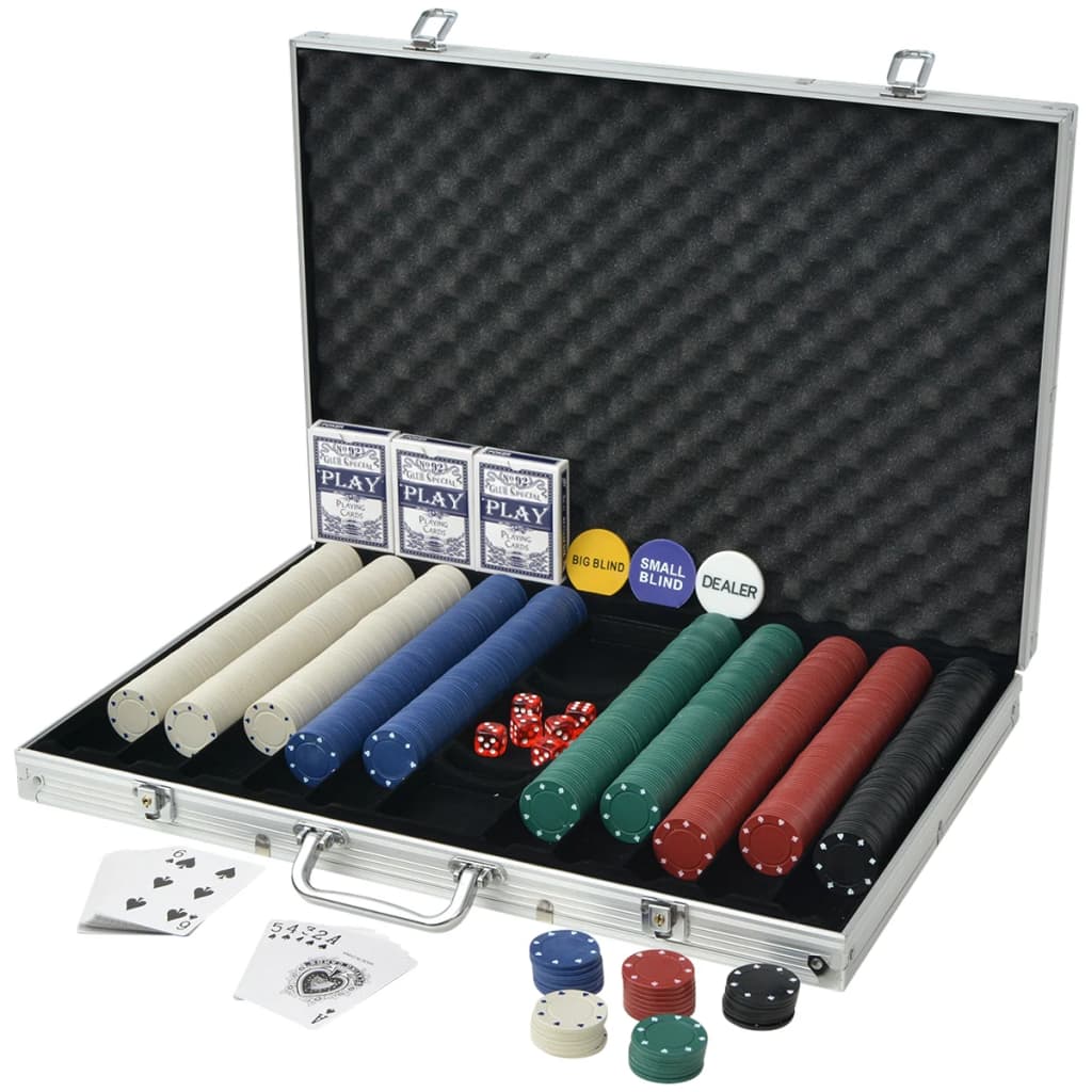 Poker Set mit 1.000 Chips Aluminium