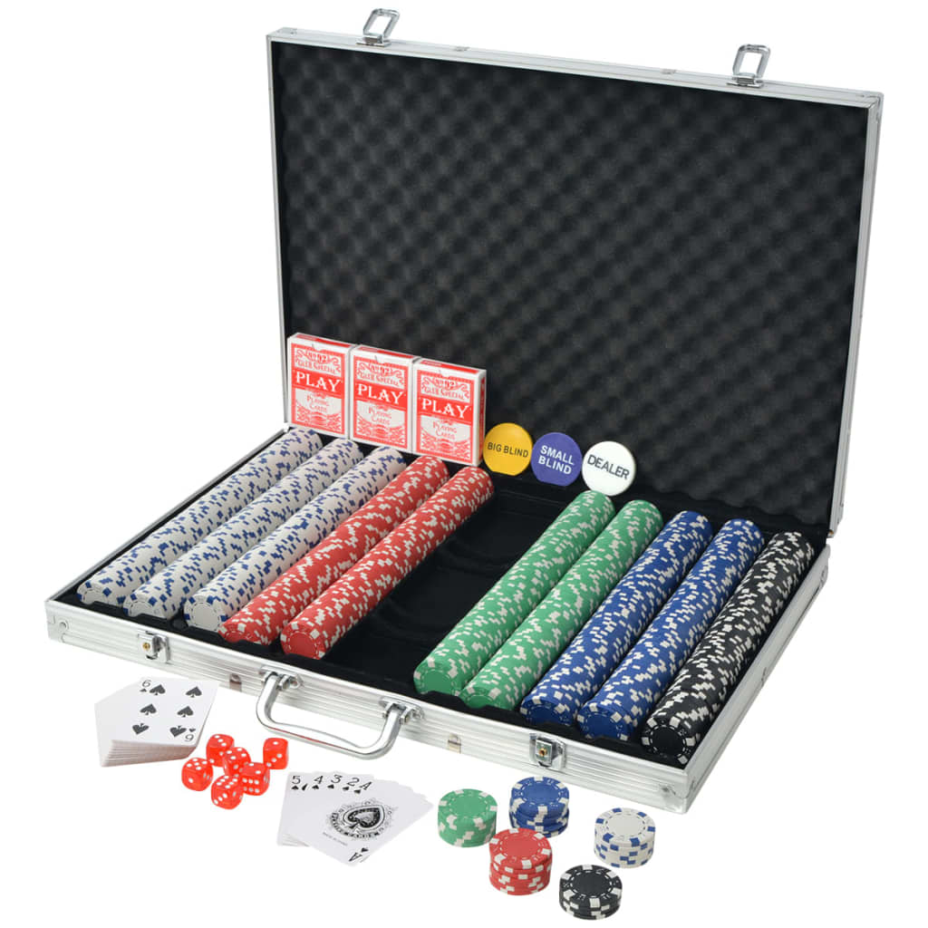 Poker Set mit 1.000 Chips Aluminium