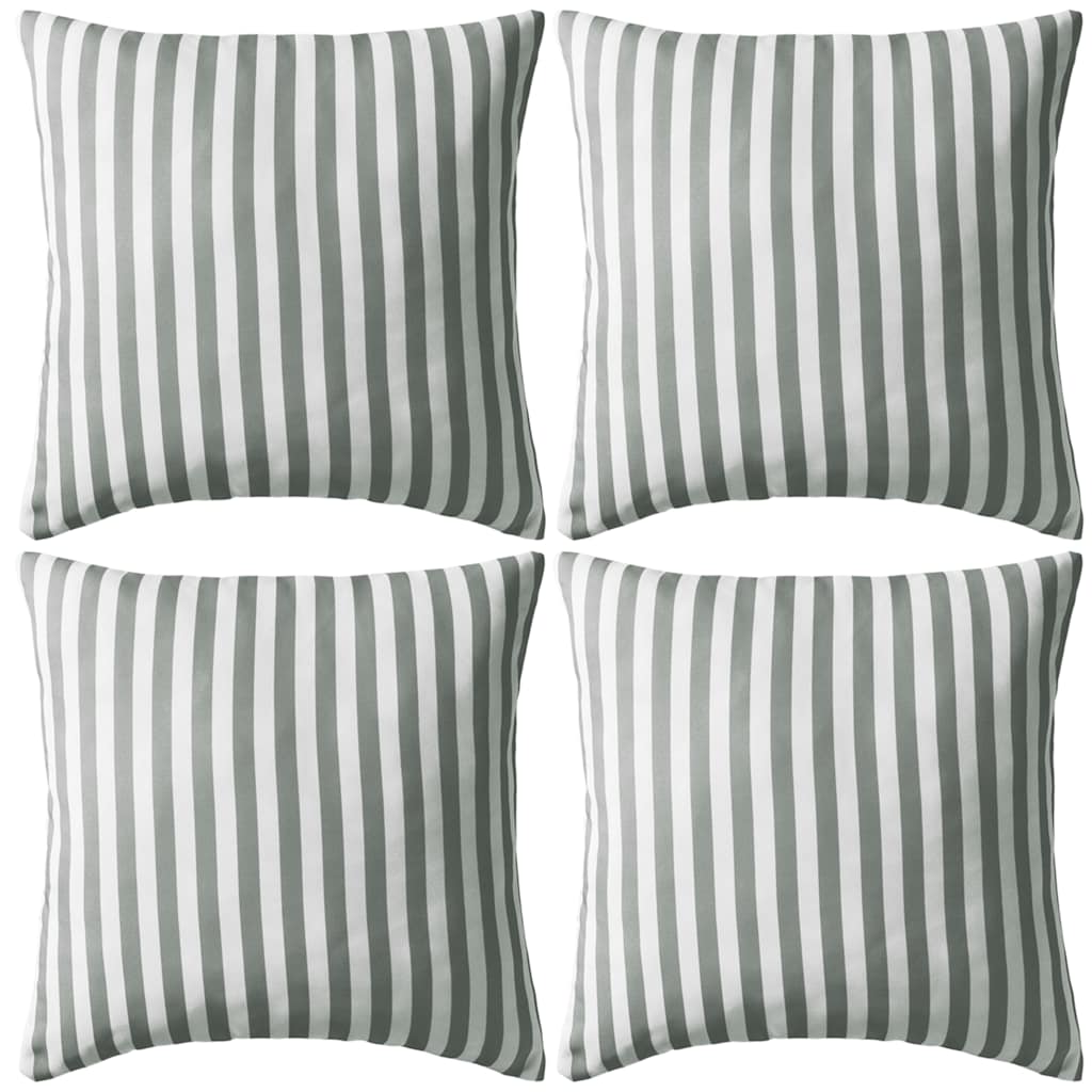 Gartenkissen 4 Stk. Streifenmuster 45 x 45 cm Grau
