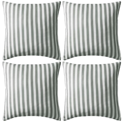 Gartenkissen 4 Stk. Streifenmuster 45 x 45 cm Grau