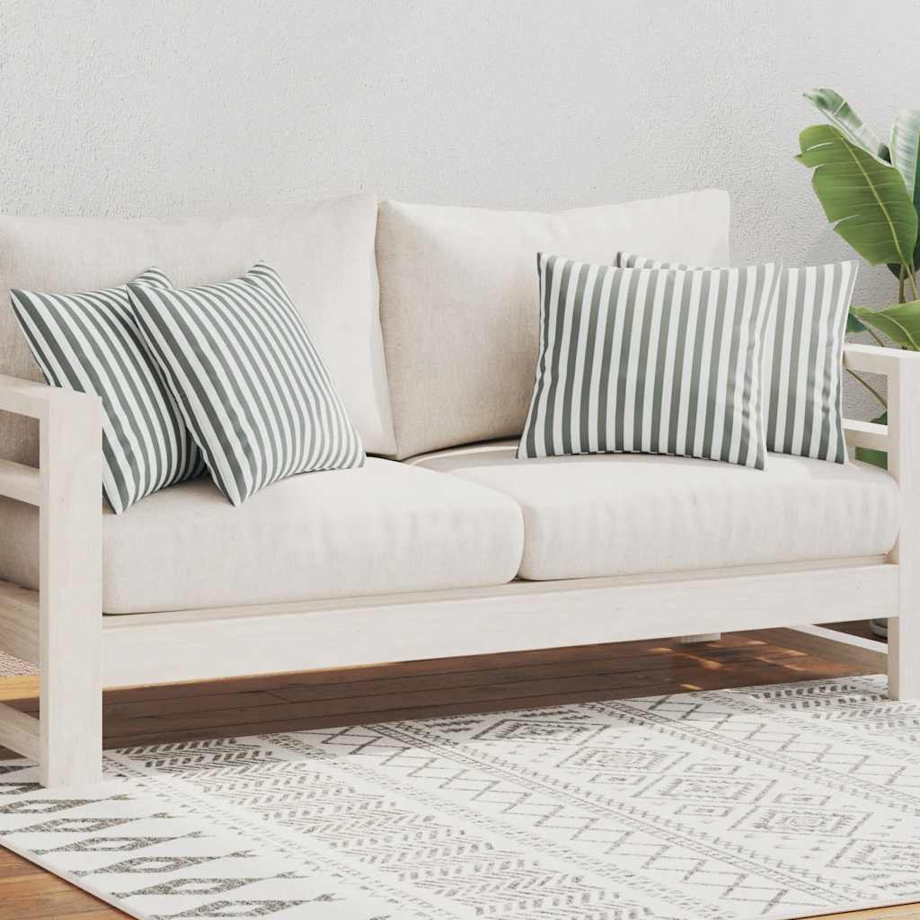 Gartenkissen 4 Stk. Streifenmuster 45 x 45 cm Grau