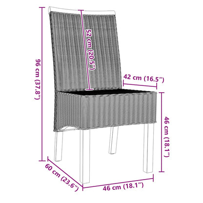 Esszimmerstühle 2 Stk. Braun Natürliches Rattan