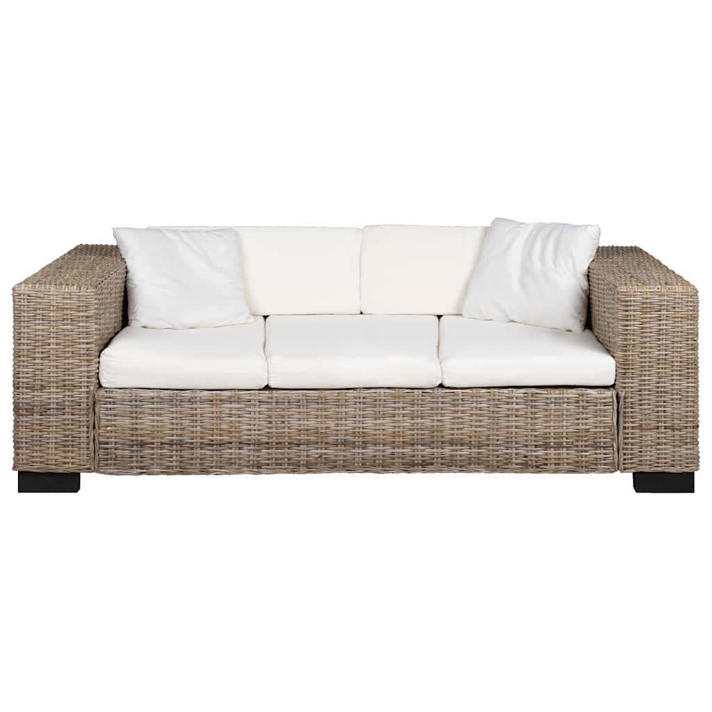 3-Sitzer Sofa Echtes Rattan