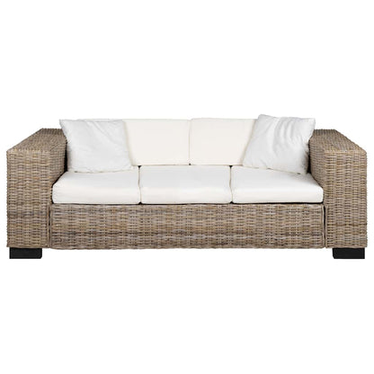 3-Sitzer Sofa Echtes Rattan