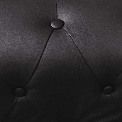 Chesterfield-Ecksofa 5-Sitzer Kunstleder Schwarz