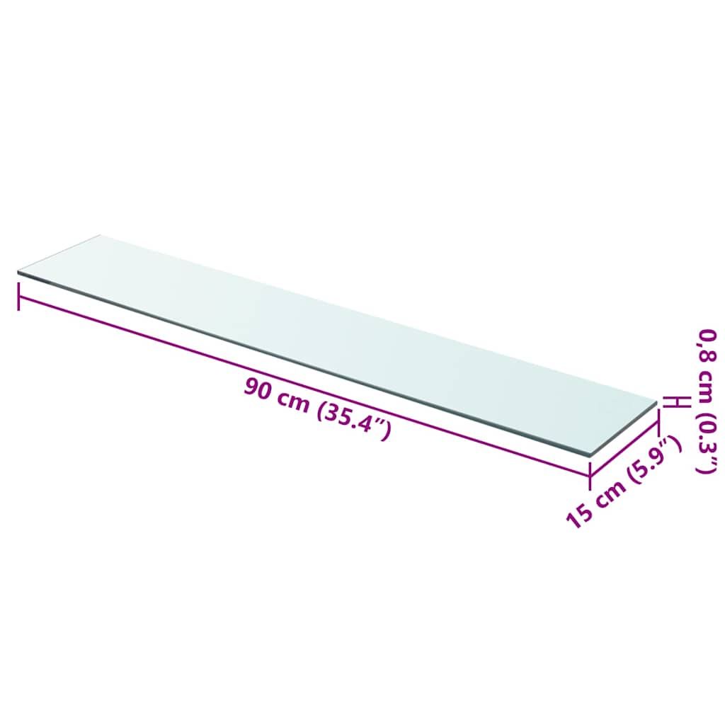 Regalboden Glas Transparent 90x15 cm