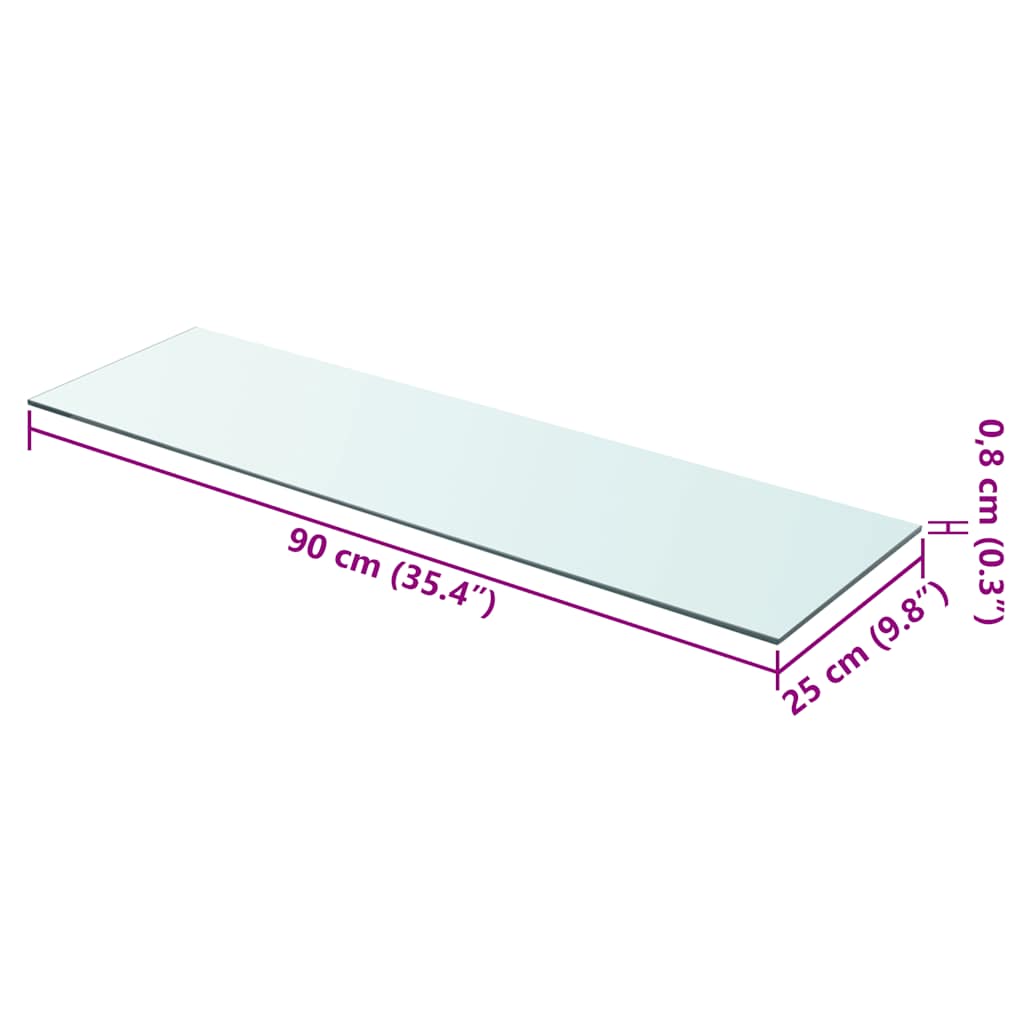 Regalboden Glas Transparent 90x25 cm